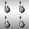 Service Caster 4 Inch 316SS Black Polyurethane Swivel 1-1/8 Inch Expanding Stem Caster Set SCC SCC-SS316EX20S414-PPUB-BLK-118-4 - alternate 1